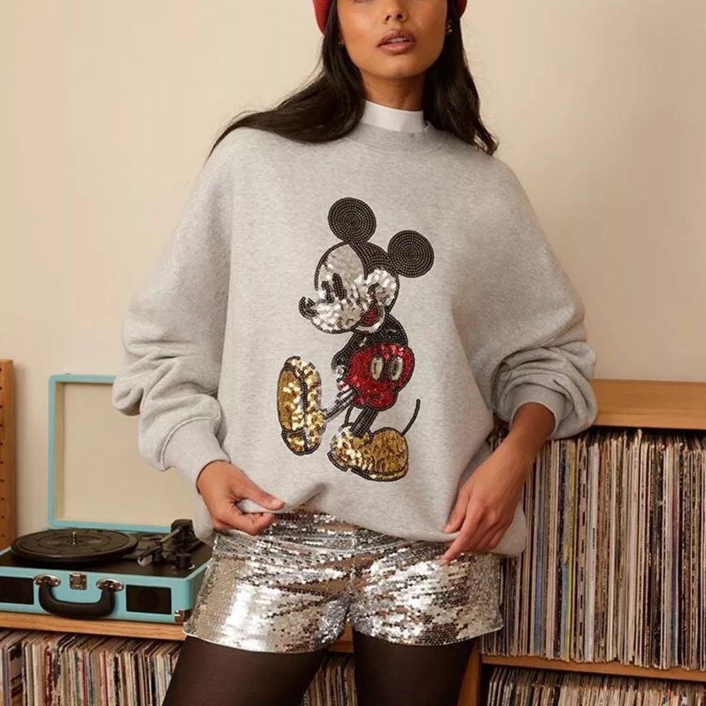 Forever 22 Mickey Mouse Sequin Sweatshirt